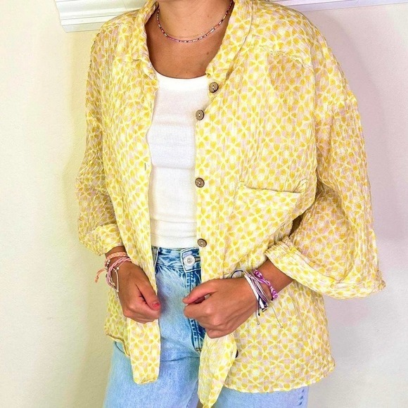 Free People Intimately Oversized Boxy Button Down Shirt Size XS - Picture 2 of 8